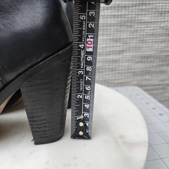 Rag & Bone Noelle Boots Womens 8 Black Leather Peep Toe Booties Luxury Capsule - Picture 2 of 10